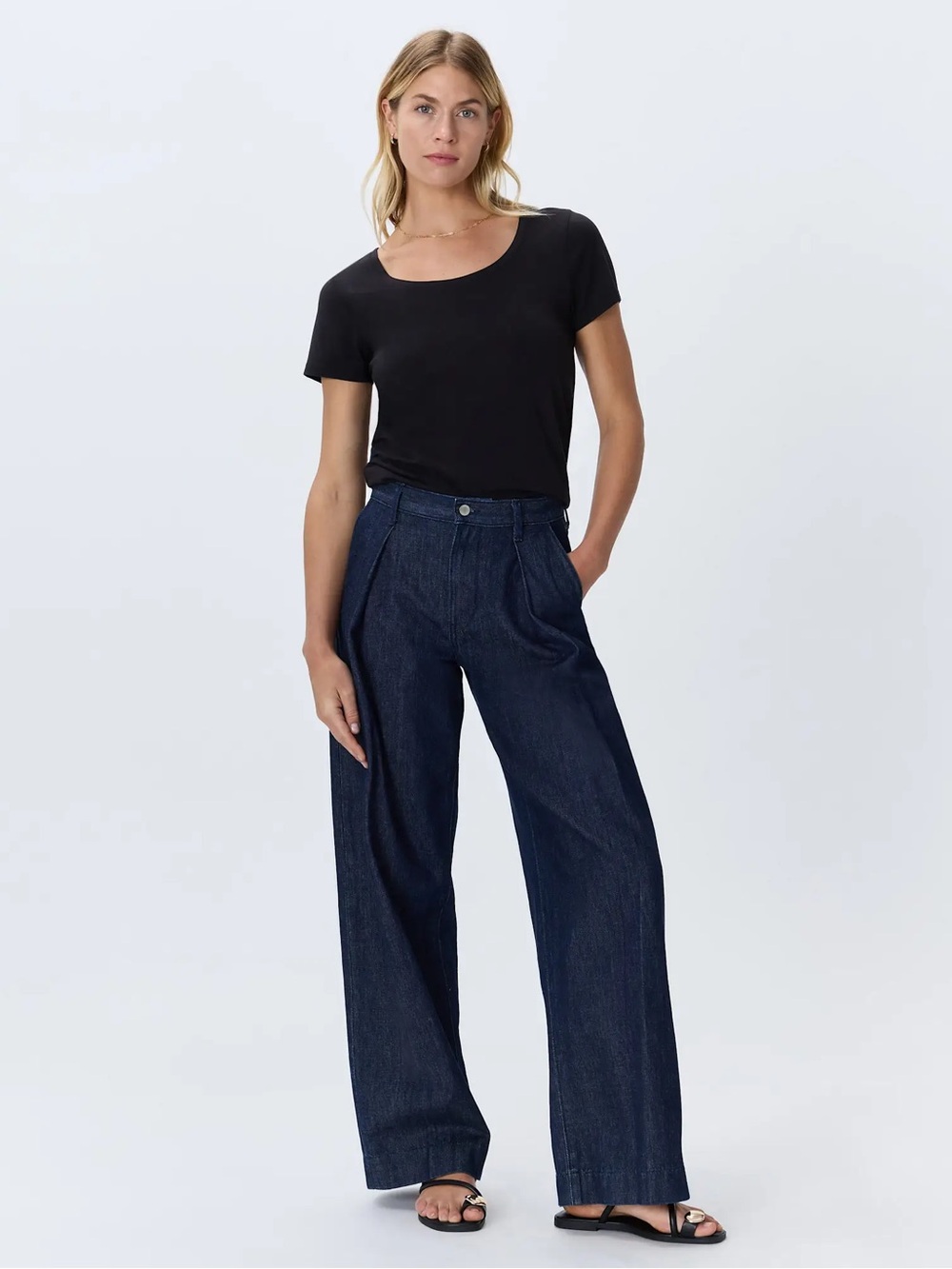Quince - Cotton Modal Scoop Neck Tee - Picture 2 of 8